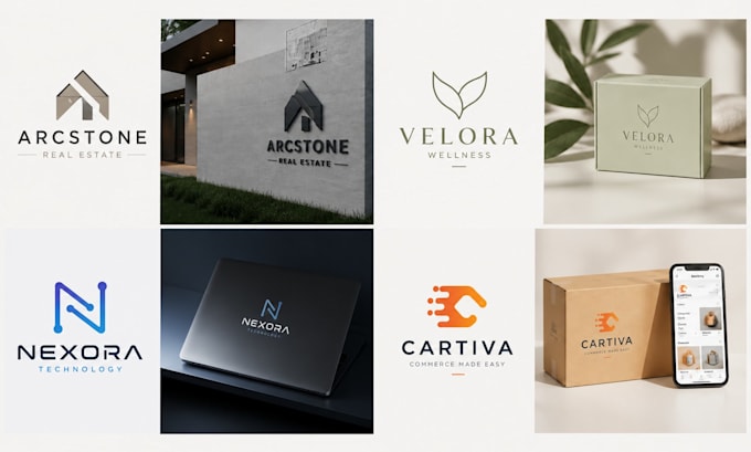 design modern logo for real estate, wellness, tech and e commerce brand