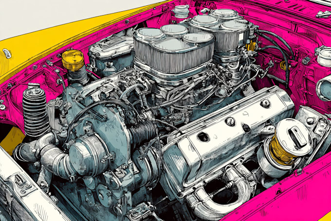 create racing illustration for t shirt design