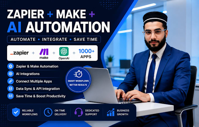 automate your business processes using zapier make workflow