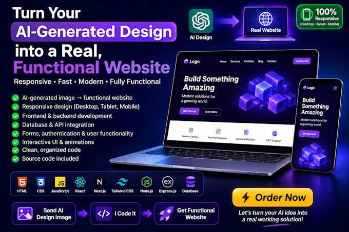 turn your ai website design into a functional website