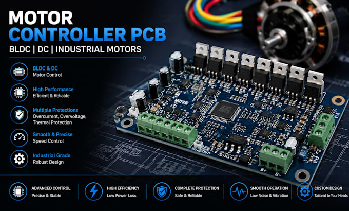 design motor controller pcb for bldc, dc and industrial motors