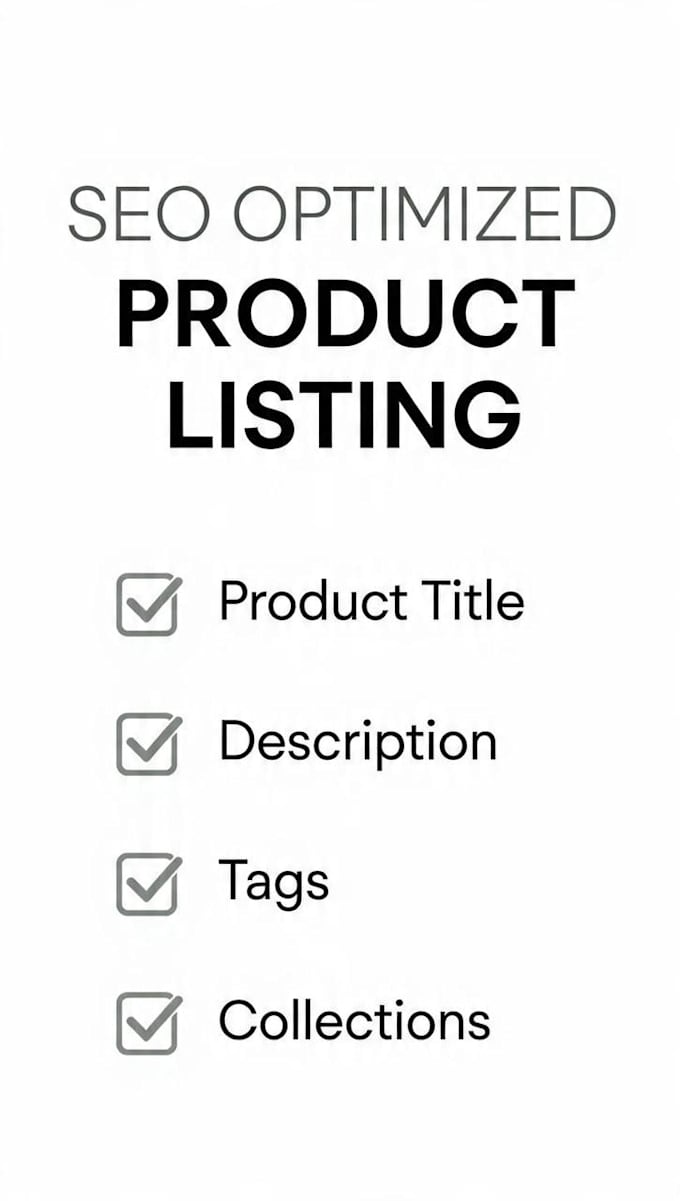 do shopify product listing , csv upload and  SEO