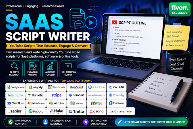 write engaging saas tutorial scripts for your youtube channel