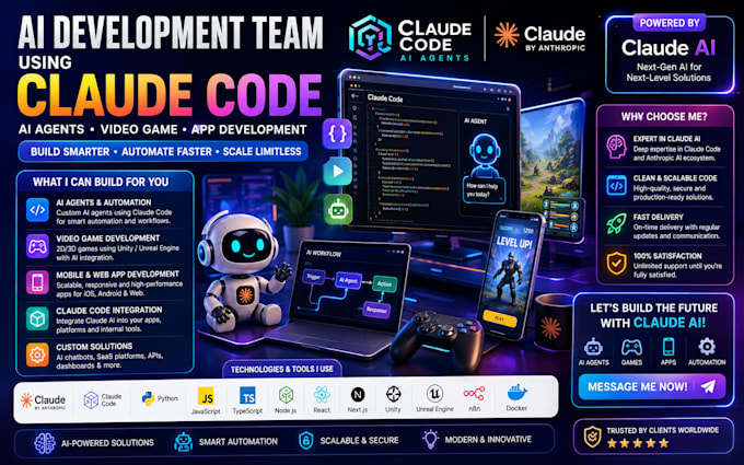 craete ai development team using claude code ai agents video game app claude ai