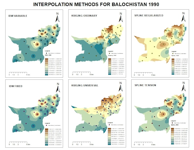 perform spatial interpolation kriging and heat mapping in qgis arcgis