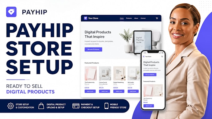 setup and design your payhip store for digital products