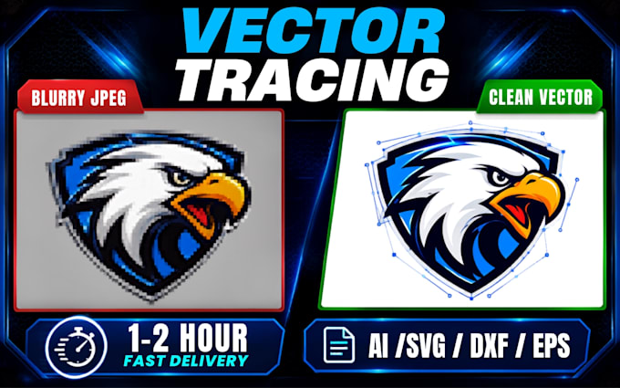 convert image to vector trace, dxf and redraw logo for cnc