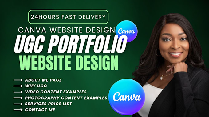 design canva website canva ugc portfolio website in 24hours