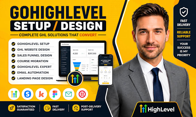 be your go high level expert gohighlevel va build ghl funnel ghl workflow expert