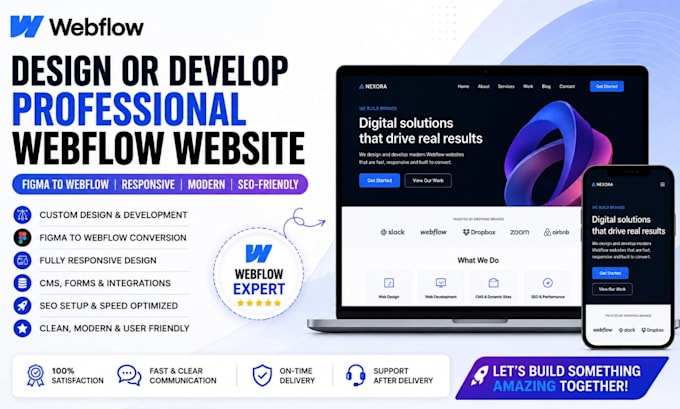 design develop a professional webflow website, figma to webflow