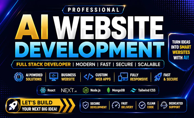 develop ai website, business website, ai web application as full stack developer