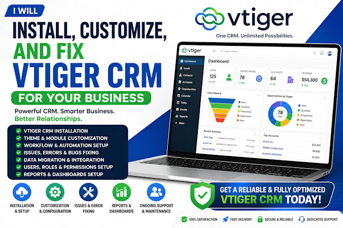 install customize and fix vtiger CRM for your business