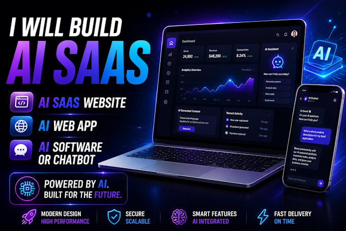 build an ai saas website, ai web app or ai software