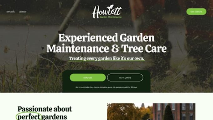 build wix landscaping website fall cleanup lawn care website
