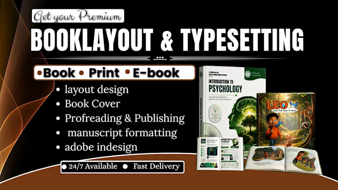 do book formatting, book cover, layout design, manuscript, book typesetting