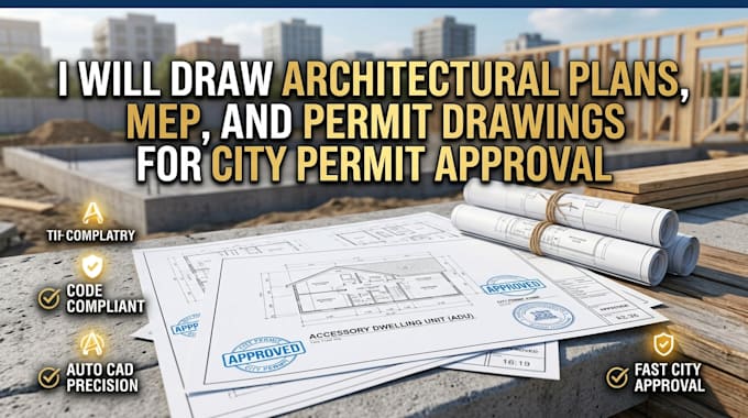 draw architectural plans, mep, and permit drawings for city permit approval