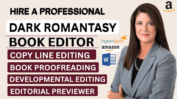 edit dark romantasy, fantasy romance novel with developmental copy line editing