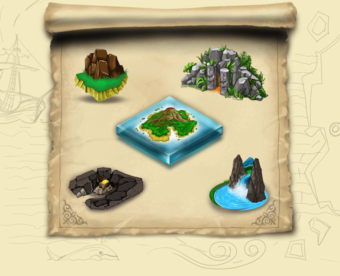design custom isometric game assets, vector scenes, and objects