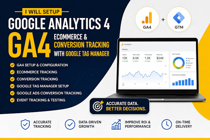 setup ga4 for ecommerce conversion tracking with google tag manager