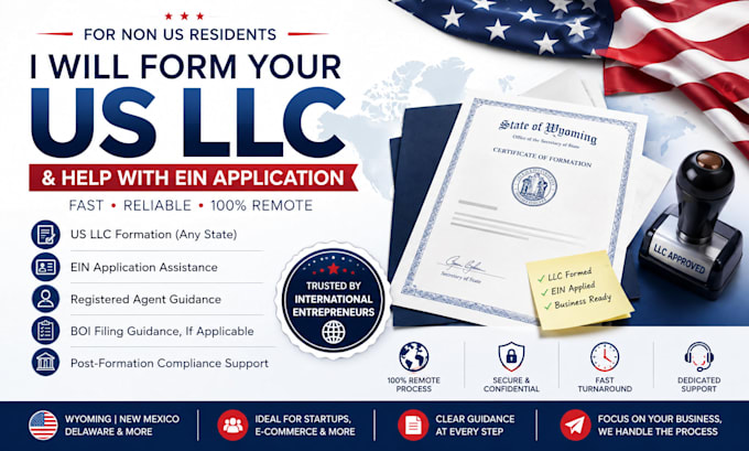 form a US llc for non US residents and help with ein application