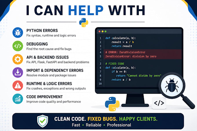 fix python bugs errors and scripts