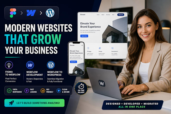 migrate figma to webflow webflow to wordpress develop modern webflow website