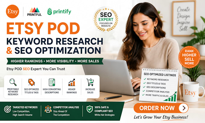 do etsy pod keyword research listing SEO optimization  ecommerce expert