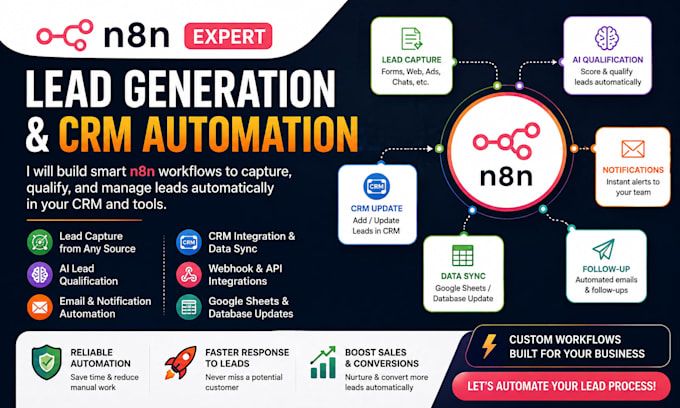 build n8n lead generation and CRM automation workflows