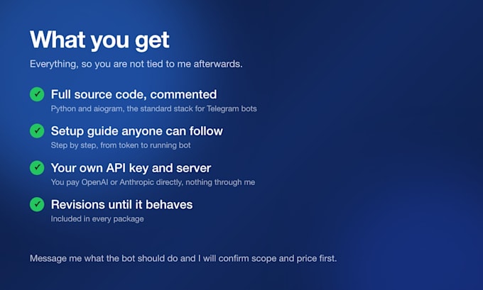 build a telegram bot with ai chat using chatgpt or claude