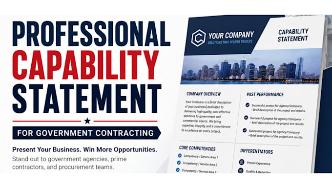create a professional capability statement for government contracting