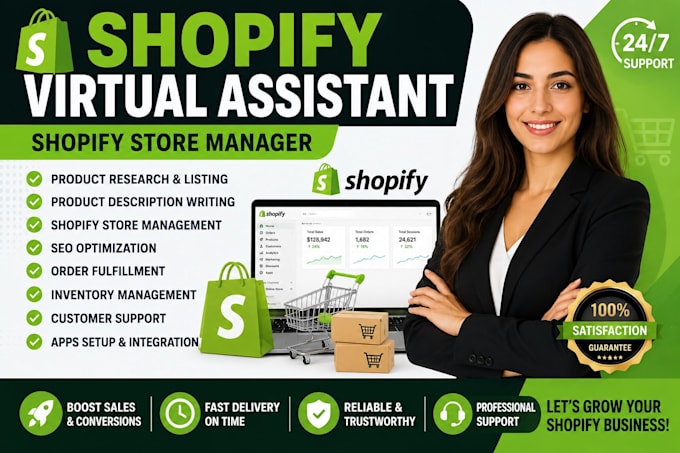 be your shopify virtual assistant and shopify store manager