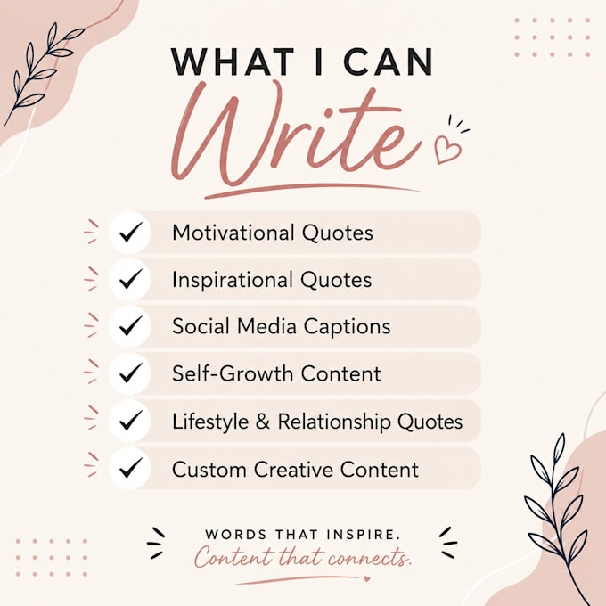 write creative motivational quotes and captions