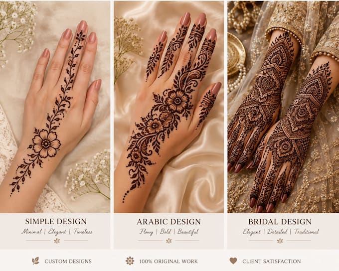 create beautiful and unique mehndi designs for you