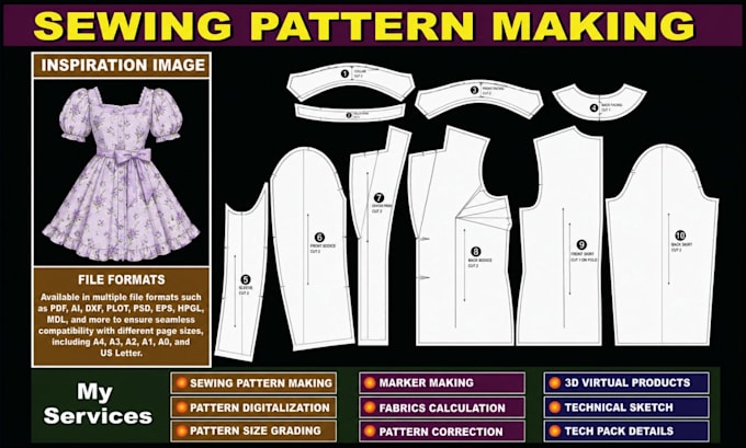 sewing pattern pattern grading pdf grading garment dress grading 3d cosplay mod