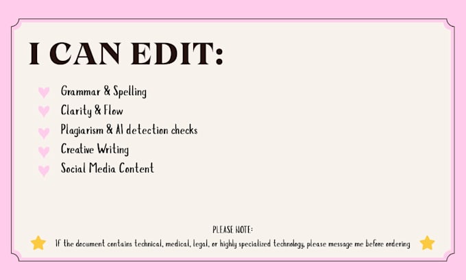 edit and proofread your project