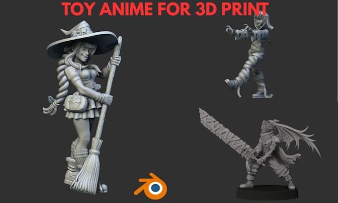 sculpt action figure toy anime 2d to 3d model stl file for 3d printable models