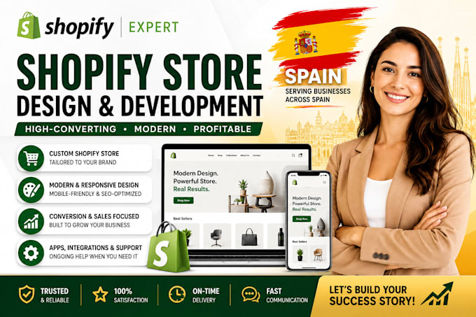 design redesign and build a professional shopify store