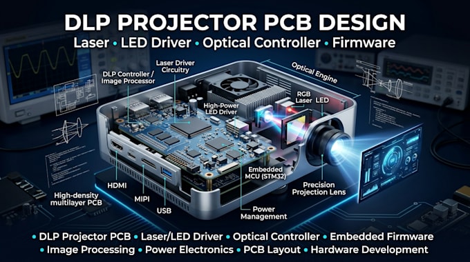 design dlp laser led projector pcb optical controller and firmware