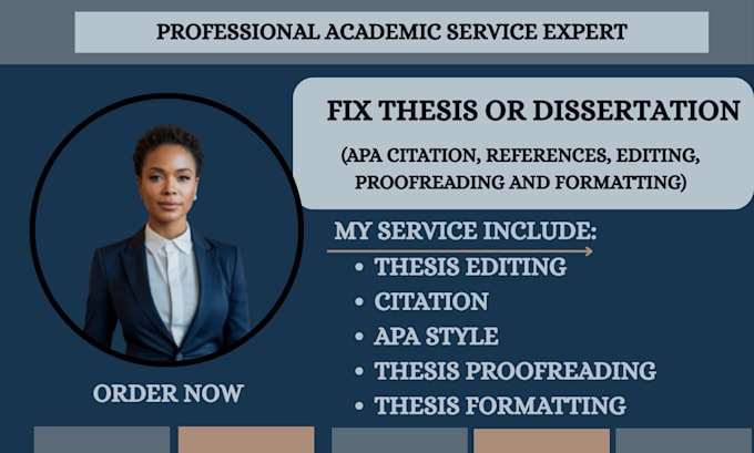 proofread, edit and format your thesis or dissertation, citation in apa style