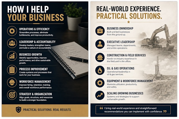 provide business operations and management consulting
