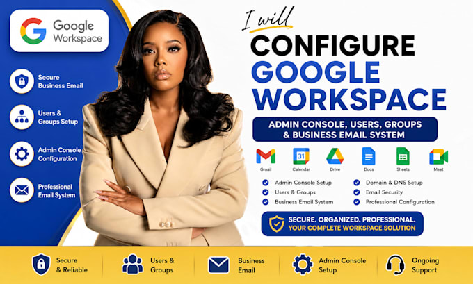 configure google workspace admin console users groups business email system