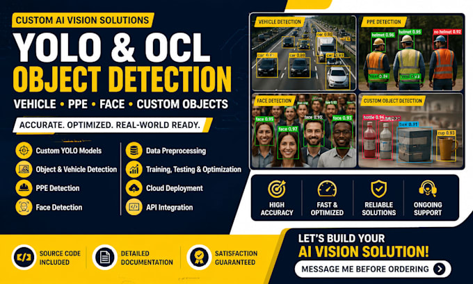 develop custom yolo ocl object vehicle ppe face detection computer vision models