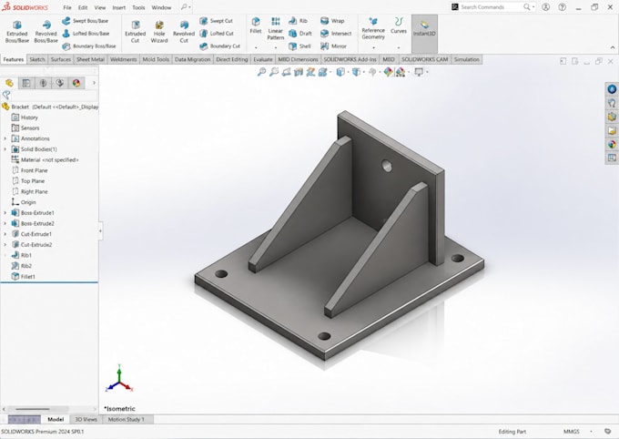 design custom bracket and mechanical parts with 3d cad modeling, rendering