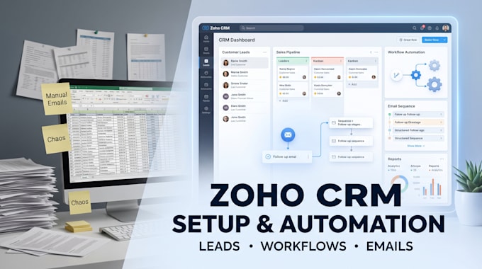setup zoho CRM zoho one automation workflows zoho books and API integrations