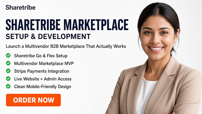 build sharetribe go website, flex b2b marketplace, multivendor mvp development