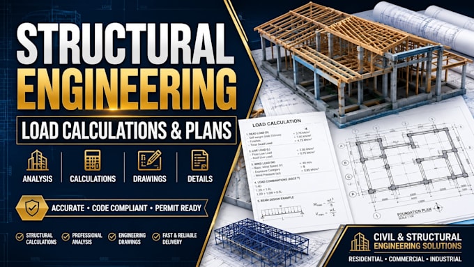 do civil and structural engineering plans for structural load calculations