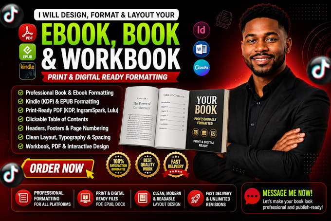 book formatting, book layout design, kindle ebook format