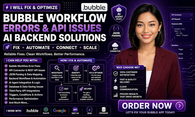 bubble workflow error fix api connector json parsing backend automation ai agent