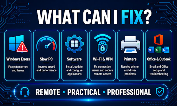 provide remote windows PC support and troubleshooting