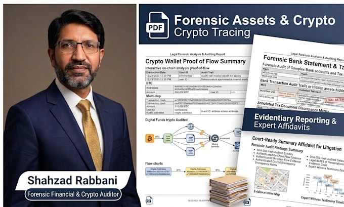 perform forensic financial analysis and crypto asset tracing